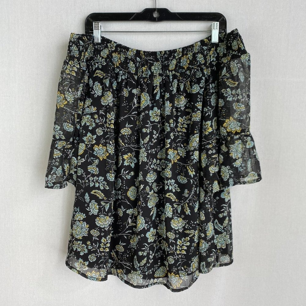 TORRID Off-shoulder Pattern Sheer Top